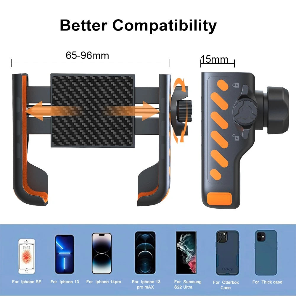 Supporto per telefono da bici con morsetto per manubrio girevole a 360°