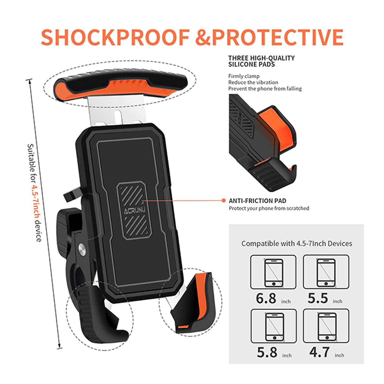 Lock Rotatable Ebike Phone Holder
