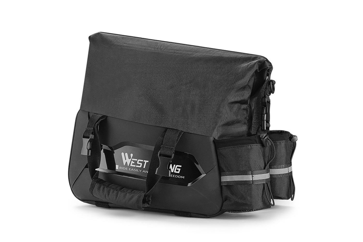 25L Hard Shell Rear Rack Bag with 2 Water Bottle Bags
