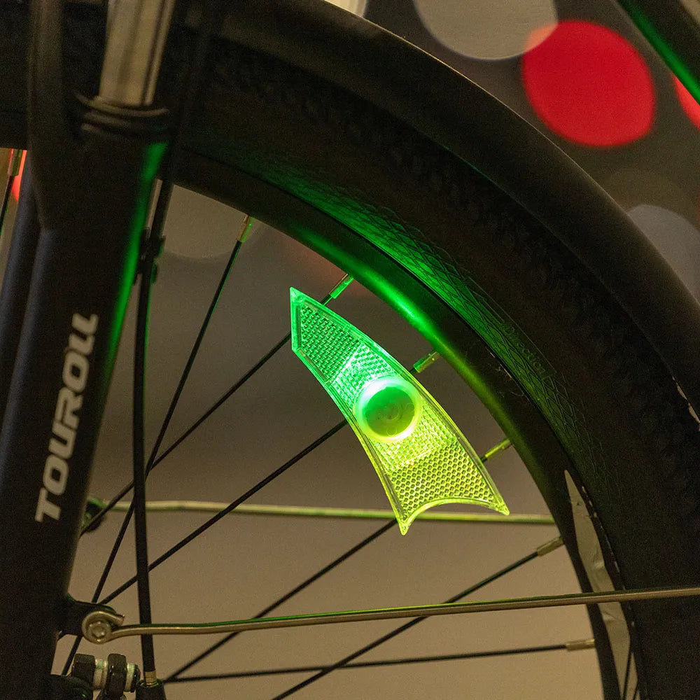 Luces de rueda de bicicleta azul (2 piezas, sin batería)