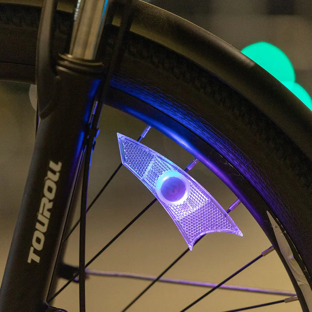 Luces de rueda de bicicleta azul (2 piezas, sin batería)
