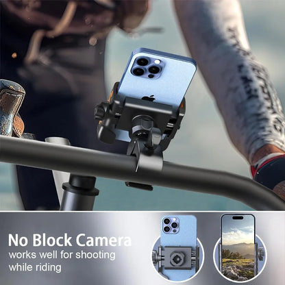 Supporto per telefono da bici con morsetto per manubrio girevole a 360°