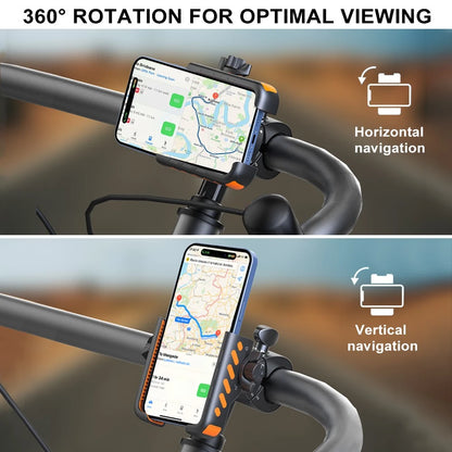 Supporto per telefono da bici con morsetto per manubrio girevole a 360°