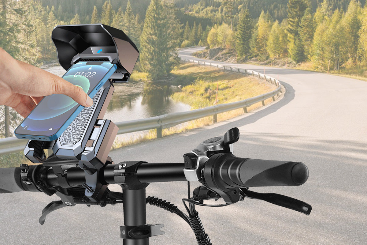 Bike Phone Mount Holder with Rain & Shade Shield