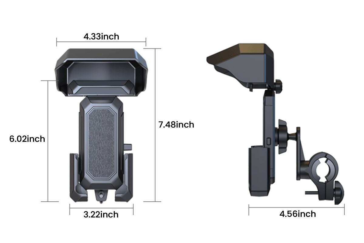 Bike Phone Mount Holder with Rain & Shade Shield