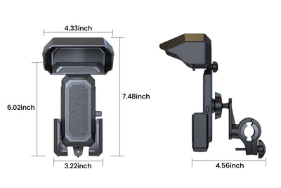 Bike Phone Mount Holder with Rain & Shade Shield