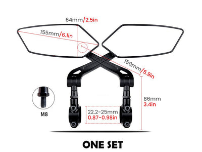HD Blast-Resistant E-Bike Mirrors