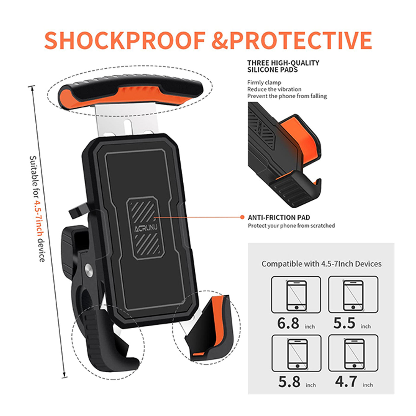 Lock Rotatable Ebike Phone Holder