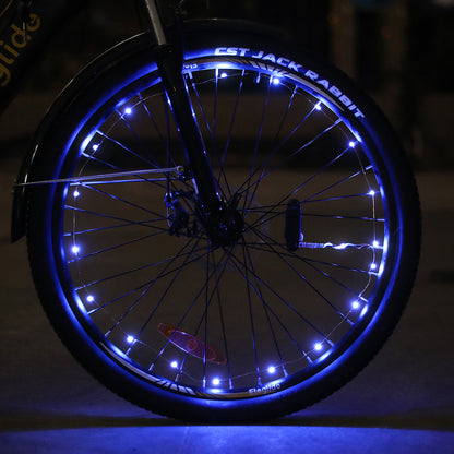 Luces de rueda de bicicleta azul (2 piezas, sin batería)