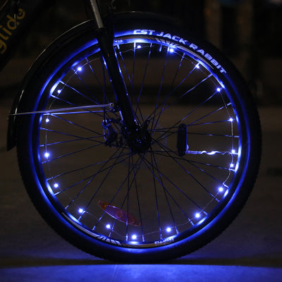Luci per ruote bici blu (2 pezzi, senza batteria)