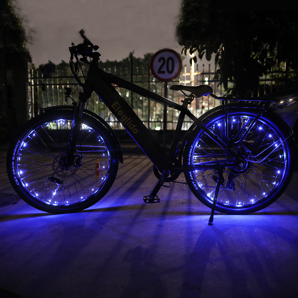 Blue Bike Wheel Lights 2pcs No Battery Eleglide